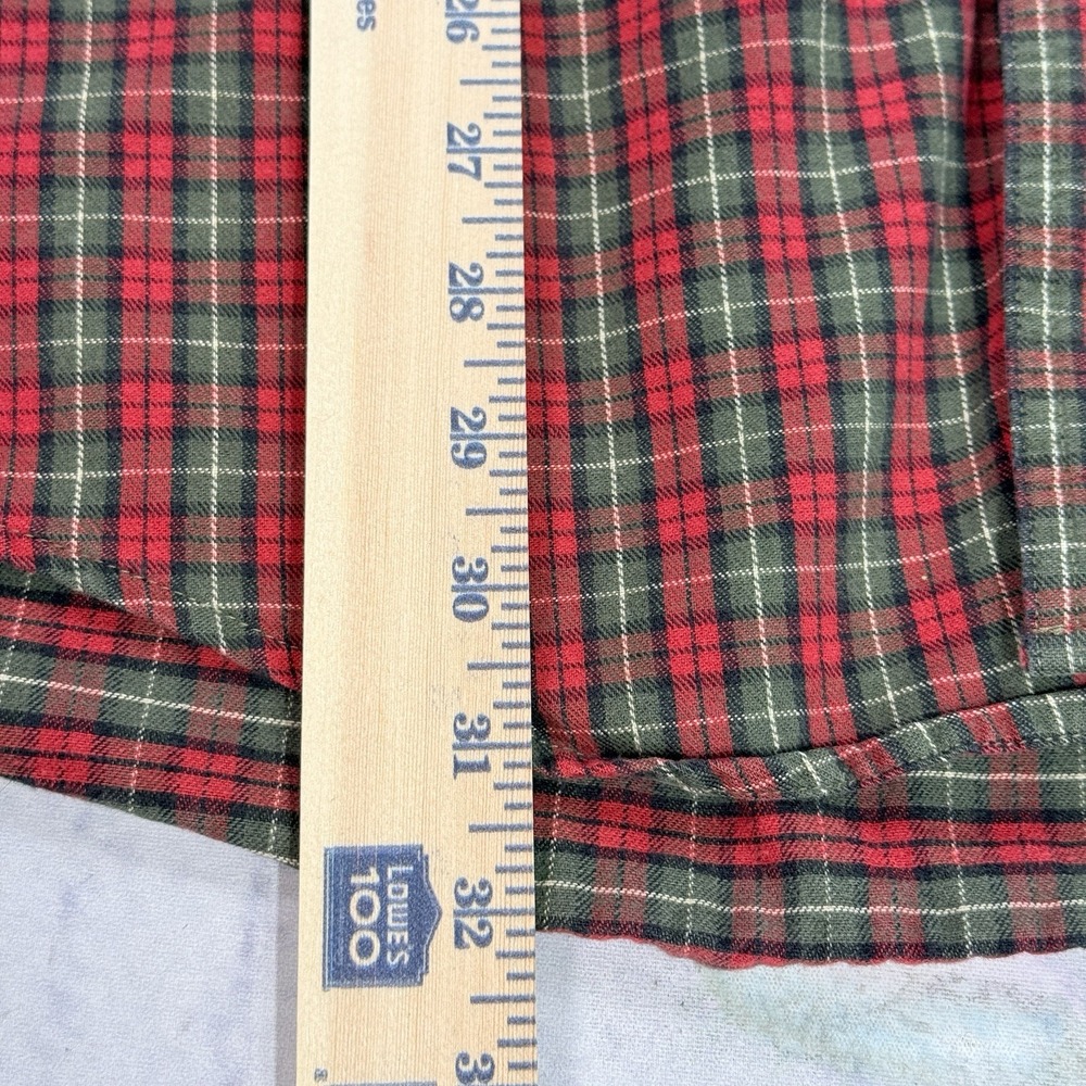 Vintage LL Bean Flannel Long Sleeve Shirt Men's Size L Tall Red‎ Plaid 0WT66 - Picture 7 of 15